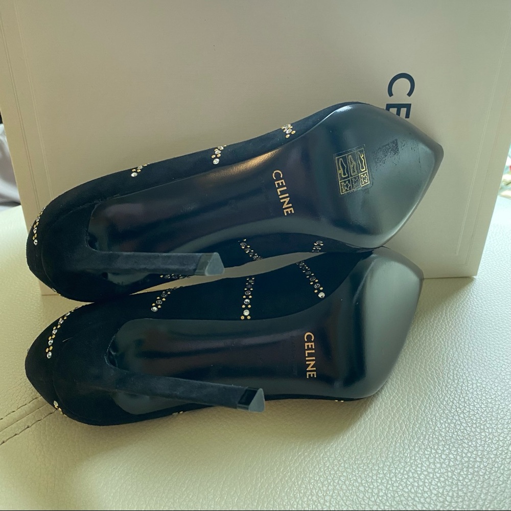 NWT 100% Authentic Celine Sharp Suede Pumps - Picture 12 of 14